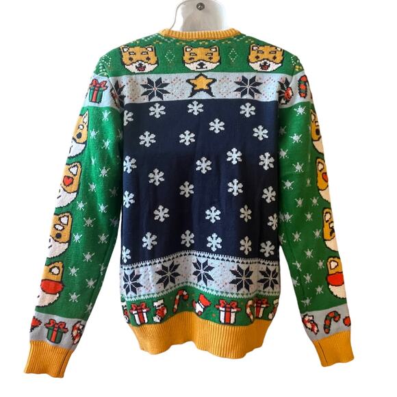 Think Geek Geeknet Shibu Ina Ugly Christmas Sweater Size Medium NWOT - Picture 2 of 4